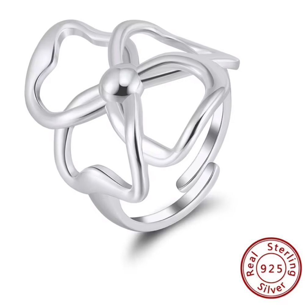 ENA 925 Sterling Silver flower Adjustable Ring